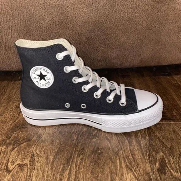 NEW MEN'S CONVERSE BLACKāCANVAS PLATFORM SNEAKERS Size 13 Rare - Picture 3 of 7